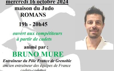 Entraînement Compétiteurs à partir de Cadets animé par Bruno Mure le mercredi 16 octobre 2024 – 19h