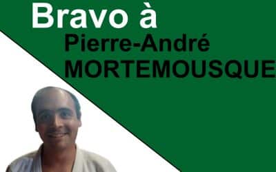 Bravo à Pierre André Mortemousque 458ème ceinture noire du Dojo Romanais ! Après avoir pratiqué le judo dans son enfant, Pierre André est remonté sur les tatamis au sein du groupe loisirs de la section de Saint Marcellin, qu&rsquo;il préside désormais. Judoka volontaire et très investi dans la vie du club, « PAM » fait pleinement honneur aux valeurs du judo