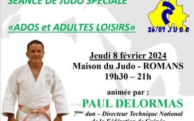 Entraînement de Judo avec Paul DELORMAS le 8 février à 19h30