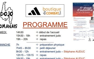 Programme détaillé du prochain stage compétiteurs d&rsquo;automne à consulter dans l&rsquo;onglet « Stages et Tournois » :)